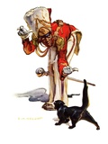 "Drum Major and Black Cat,"May 28, 1938 Giclee Print by Samuel Nelson Abbott