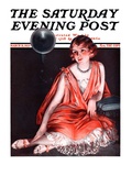 "Woman and Phonograph," Saturday Evening Post Cover, March 21, 1925 Giclee Print by Pearl L. Hill
