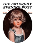 "Little Girl in Blue," Saturday Evening Post Cover, February 7, 1925 Giclee Print by Arthur Garratt