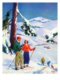 "Ski Break,"January 1, 1939 Giclee Print by Charles Hargens
