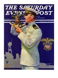 "Naval Officer," Saturday Evening Post Cover, February 24, 1934 Reproduction procédé giclée par Edgar Franklin Wittmack