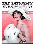 "Ermine Muff," Saturday Evening Post Cover, January 6, 1923 Giclee Print by Ellen Pyle