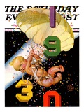 "Parachuting Baby New Year," Saturday Evening Post Cover, December 28, 1929 Giclee Print by J.C. Leyendecker