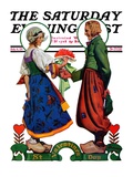 "Dutch Couple Valentine," Saturday Evening Post Cover, February 9, 1929 Giclee Print by Elbert Mcgran Jackson