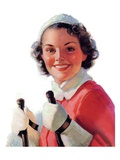 "Ready to Go Downhill,"January 28, 1939 Giclee Print by Walt Otto
