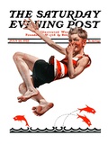 "Nose Dive," Saturday Evening Post Cover, July 25, 1925 Giclee Print by Elbert Mcgran Jackson