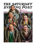 "Singing Men in Raccoon Coats," Saturday Evening Post Cover, November 16, 1929 Reproduction procédé giclée par Alan Foster