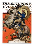 "George Washington on Horseback," Saturday Evening Post Cover, July 2, 1927 Giclee Print by J.C. Leyendecker