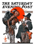 "Trading for a Turkey," Saturday Evening Post Cover, December 1, 1923 Giclee Print by J.C. Leyendecker