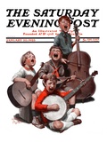 "String Quartet," Saturday Evening Post Cover, January 20, 1923 Reproduction procédé giclée par Alan Foster