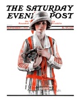 "Woman and Trophy," Saturday Evening Post Cover, September 1, 1923 Giclee Print by Pearl L. Hill