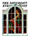 "Snowy Night," Saturday Evening Post Cover, January 5, 1929 Reproduction procédé giclée par Elbert Mcgran Jackson