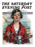 "Woman Sailor," Saturday Evening Post Cover, October 15, 1927 Giclee Print by William Haskell Coffin