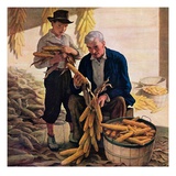 "Drying Field Corn,"November 1, 1944 Giclee Print by N.C. Wyeth