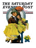 "April Shower," Saturday Evening Post Cover, April 23, 1927 Reproduction procédé giclée par Elbert Mcgran Jackson