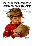 "Inflating Football," Saturday Evening Post Cover, October 16, 1926 Giclee Print by Harrison Mccreary