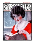 "Woman Reading Book," Country Gentleman Cover, March 21, 1925 Giclee Print by J. Knowles Hare