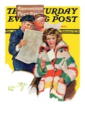 "Reading Her Mail," Saturday Evening Post Cover, February 22, 1936 Giclee Print by Ellen Pyle