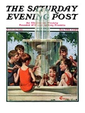"Swimming in Fountain," Saturday Evening Post Cover, July 24, 1926 Giclee Print by Elbert Mcgran Jackson