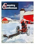 "Plowing Path to the Barn," Country Gentleman Cover, January 1, 1947 Giclee Print by J. Julius Fanta