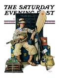 "Going Home from Camp," Saturday Evening Post Cover, August 11, 1928 Giclee Print by Lawrence Toney