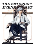 "Seated Woman," Saturday Evening Post Cover, February 17, 1923 Giclee Print by C. Coles Phillips
