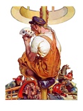 "Fireman with Winning Hand,"March 12, 1938 Giclee Print by Samuel Nelson Abbott