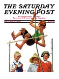 "Pole Vault," Saturday Evening Post Cover, September 3, 1927 Giclee Print by George Brehm