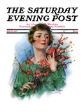 "Woman and Flowering Twigs," Saturday Evening Post Cover, May 21, 1927 Giclee Print by William Haskell Coffin