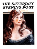 "Woman with Longs Curls," Saturday Evening Post Cover, January 10, 1925 Giclee Print by Arthur Garratt