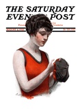 "Hole in Bathing Cap," Saturday Evening Post Cover, August 4, 1923 Giclee Print by Charles A. MacLellan
