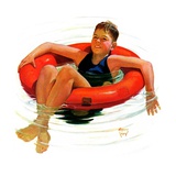 "Boy in Inner Tube,"August 1, 1936 Giclee Print by Eugene Iverd