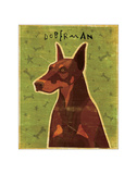 Doberman (Red) Giclee Print by John W. Golden