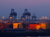 Container are Being Loaded in the Harbor of Hamburg Photographic Print by Lorenz Timm
