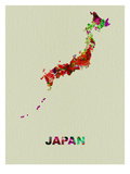 Japan Color Splatter Map Posters by  NaxArt