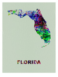 Florida Color Splatter Map Poster von  NaxArt