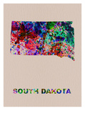 South Dakota Color Splatter Map Posters par  NaxArt