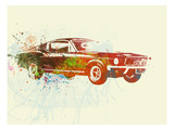 Ford Mustang Watercolor Print by  NaxArt