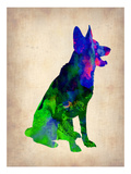 German Sheppard Watercolor Prints by  NaxArt