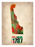 Delaware Watercolor Map Posters by  NaxArt