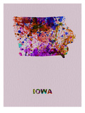 Iowa Color Splatter Map Poster par  NaxArt