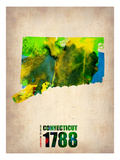 Connecticut Watercolor Map Poster par  NaxArt