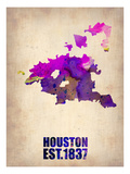 Huston Watercolor Map Posters by  NaxArt