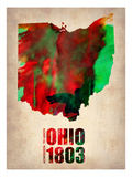 Ohio Watercolor Map Poster by  NaxArt