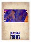 Kansas Watercolor Map Prints by  NaxArt