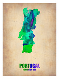 Portugal Watercolor Map Prints by  NaxArt