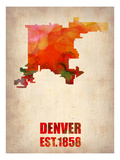 Denver Watercolor Map Posters by  NaxArt