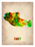 Tibet Watercolor Map Print by  NaxArt