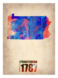 Pennsylvania Watercolor Map Posters by  NaxArt