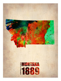 Montana Watercolor Map Print by  NaxArt